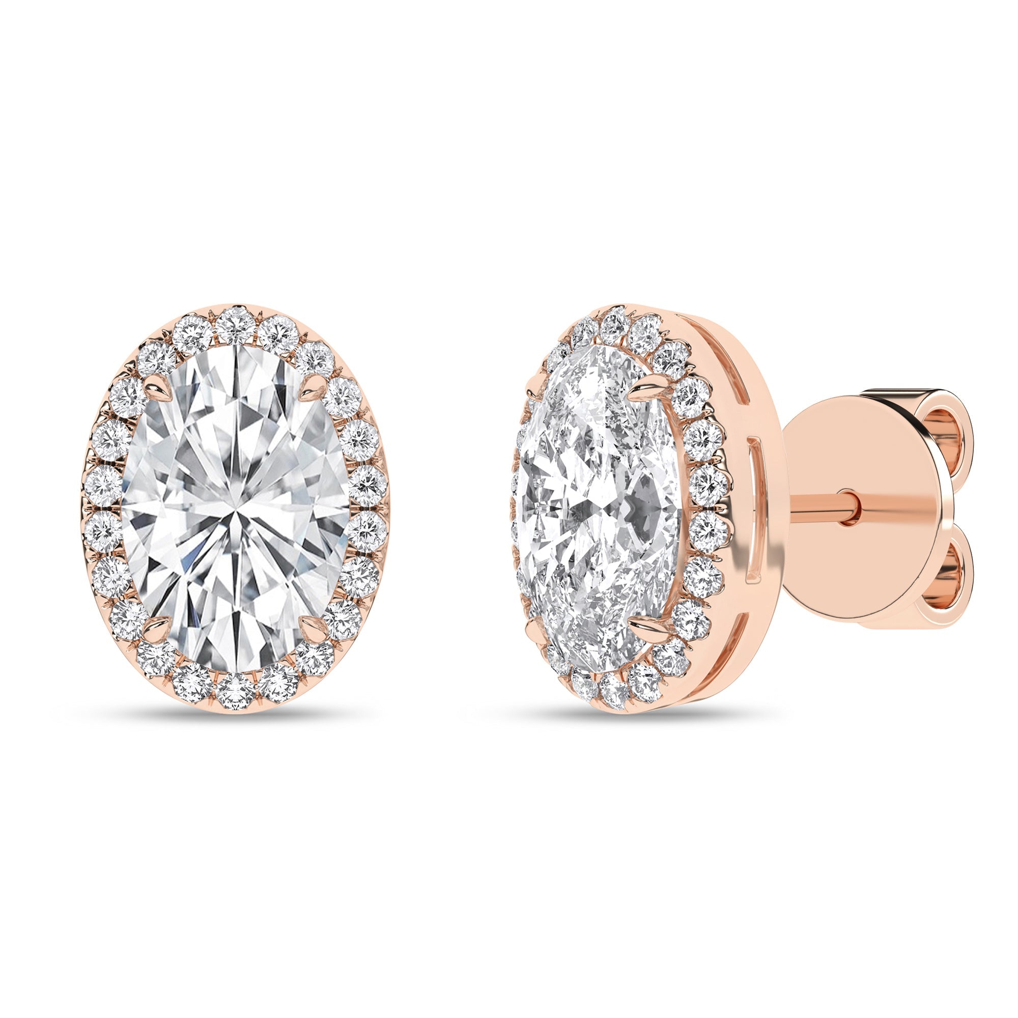 Halo Stud Earrings (Oval) - Oz's Jewelers by The Hickory Jewelry Company