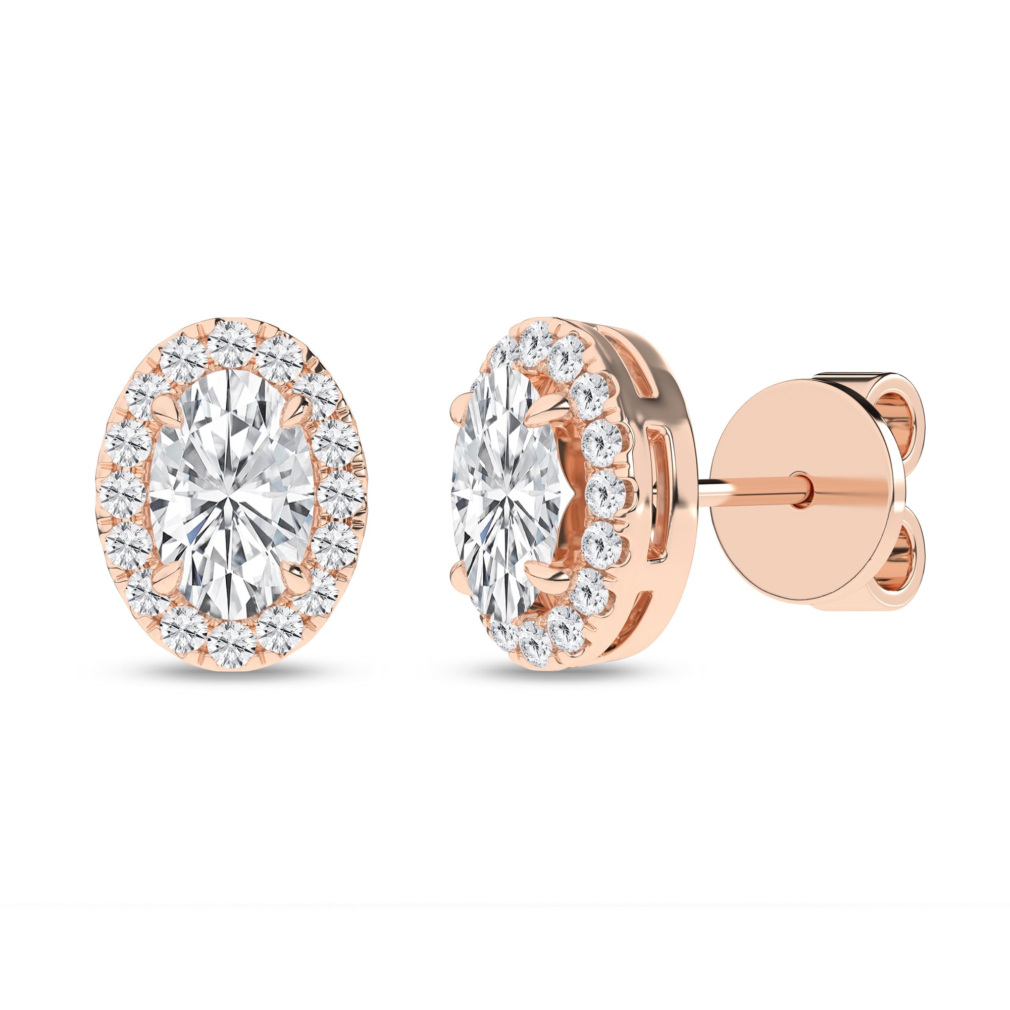 Halo Stud Earrings (Oval) - Oz's Jewelers by The Hickory Jewelry Company