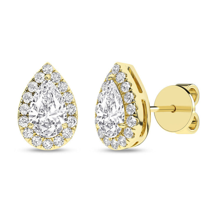 Halo Stud Earrings (Pear) - Oz's Jewelers by The Hickory Jewelry Company