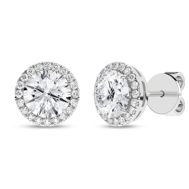 Halo Stud Earrings (Round) - Oz's Jewelers by The Hickory Jewelry Company