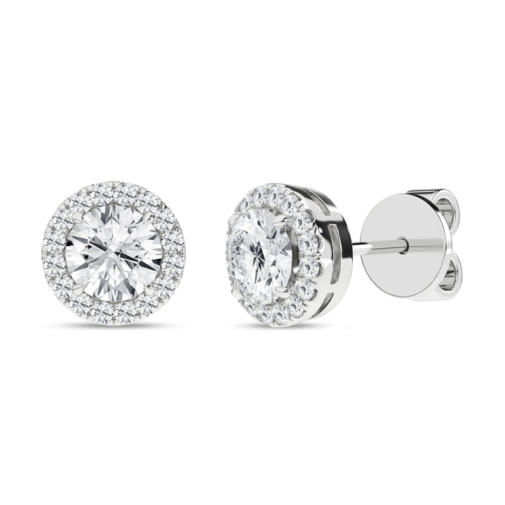 Halo Stud Earrings (Round) - Oz's Jewelers by The Hickory Jewelry Company