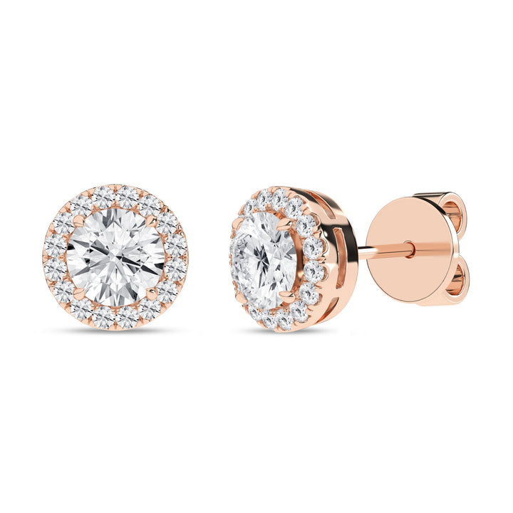 Halo Stud Earrings (Round) - Oz's Jewelers by The Hickory Jewelry Company