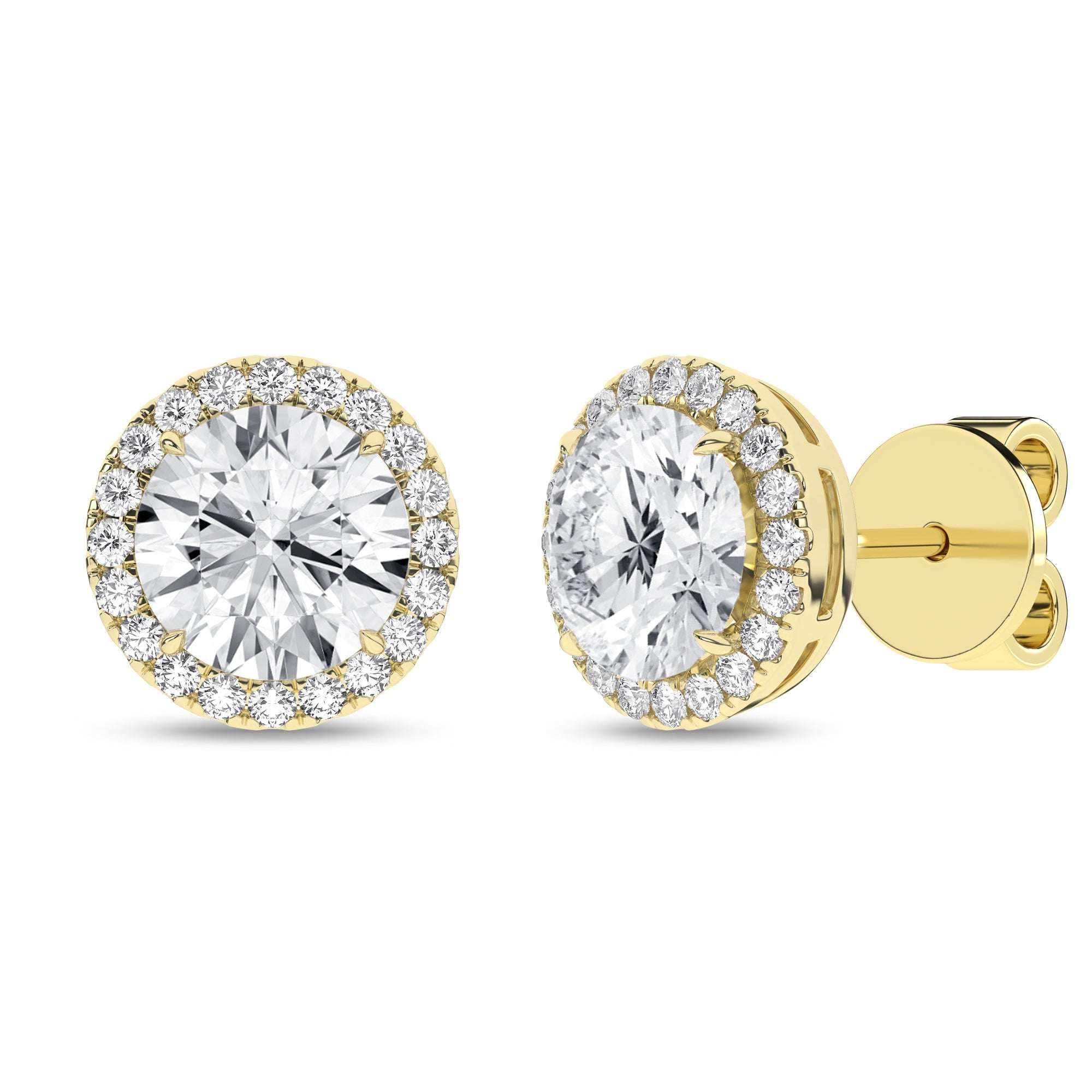 Halo Stud Earrings (Round) - Oz's Jewelers by The Hickory Jewelry Company