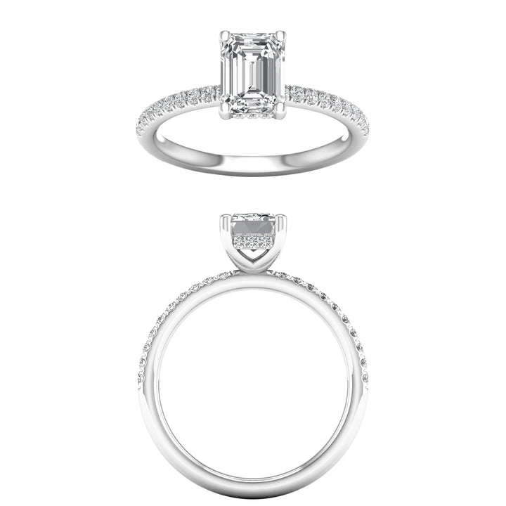 Hidden Halo Engagement Ring (Emerald) - Oz's Jewelers by The Hickory Jewelry Company