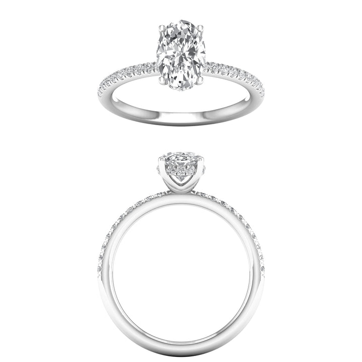 Hidden Halo Engagement Ring (Oval) - Oz's Jewelers by The Hickory Jewelry Company