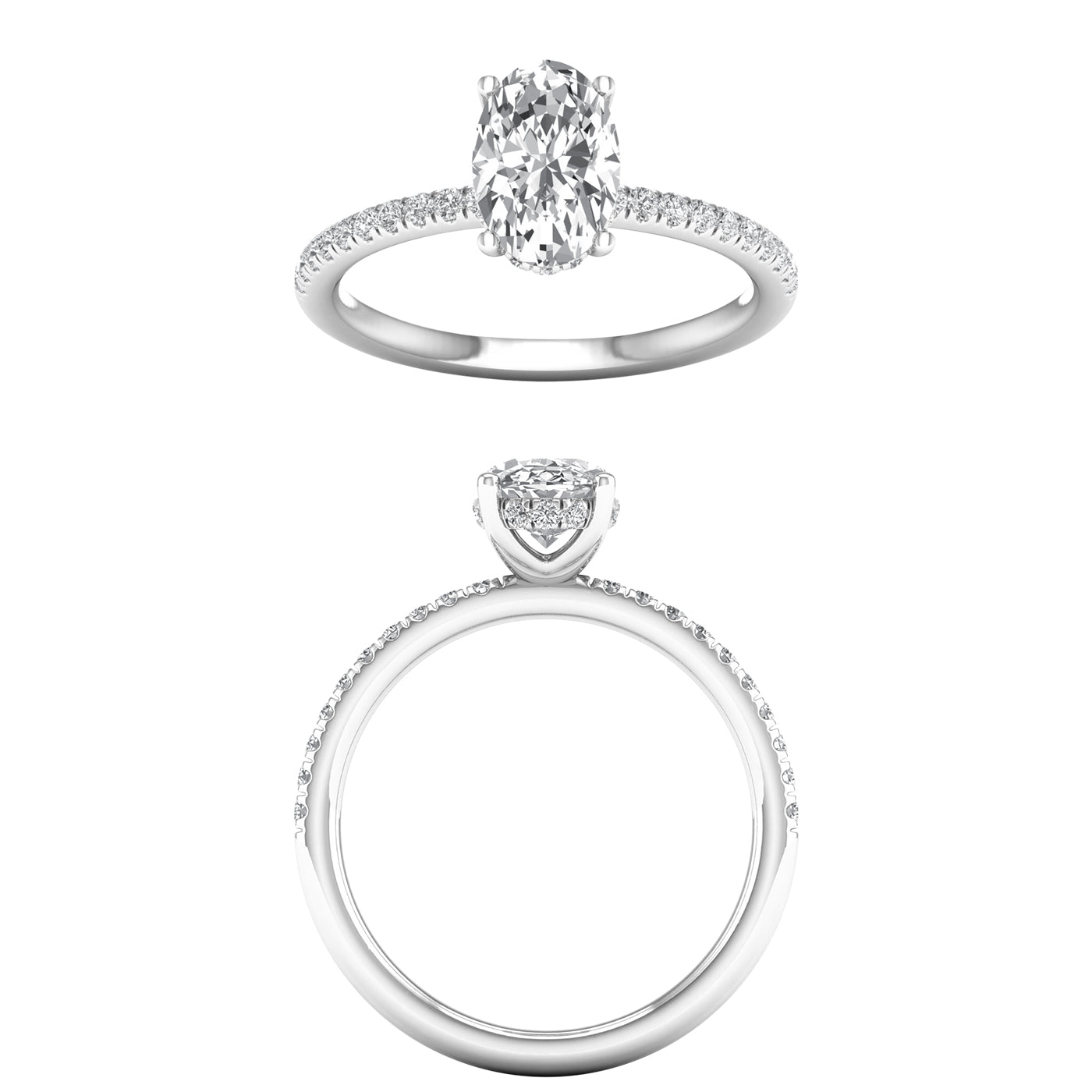 Hidden Halo Engagement Ring (Oval) - Oz's Jewelers by The Hickory Jewelry Company