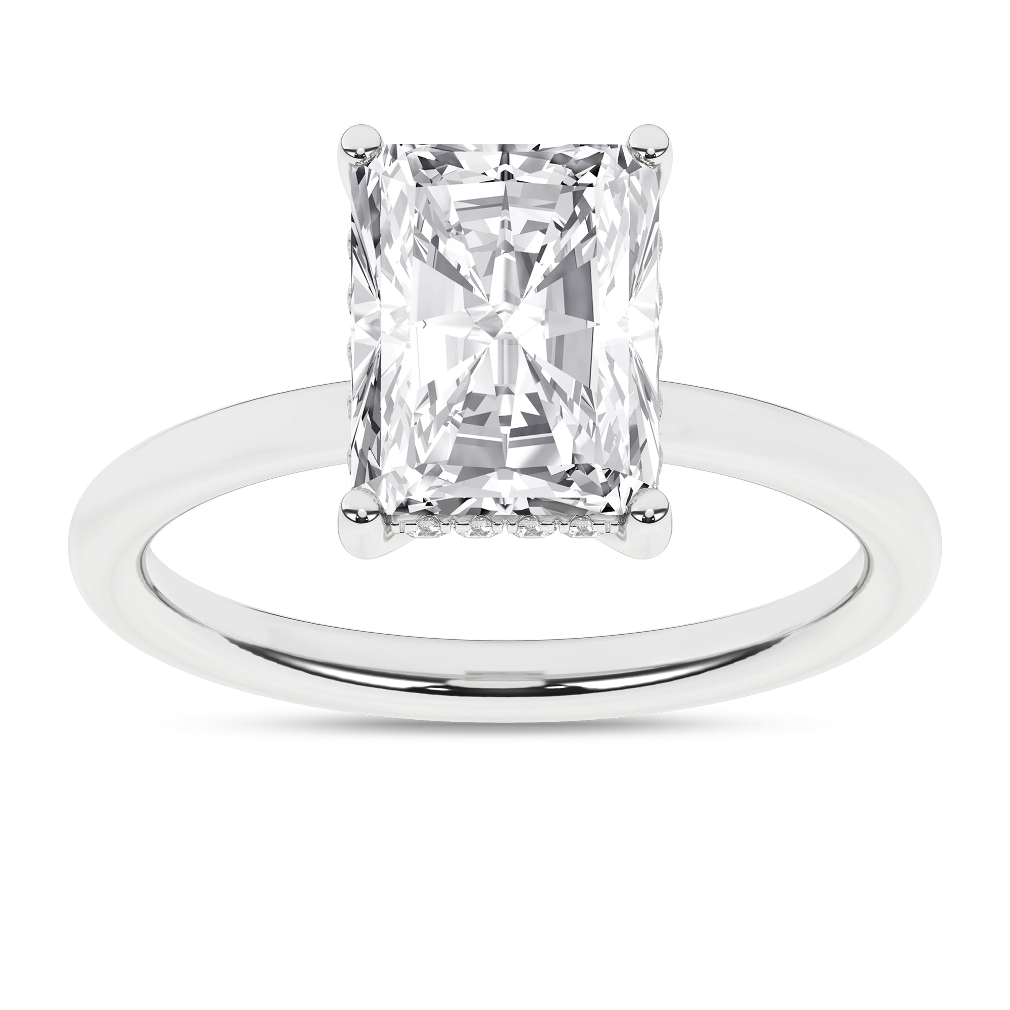 Hidden Halo Plain Shank Engagement Ring (Radiant) - Oz's Jewelers by The Hickory Jewelry Company