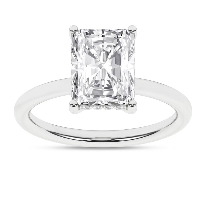 Hidden Halo Plain Shank Engagement Ring (Radiant) - Oz's Jewelers by The Hickory Jewelry Company