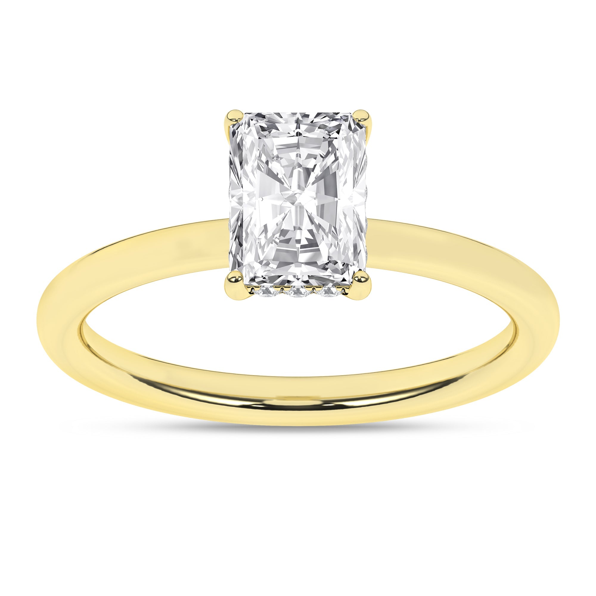 Hidden Halo Plain Shank Engagement Ring (Radiant) - Oz's Jewelers by The Hickory Jewelry Company