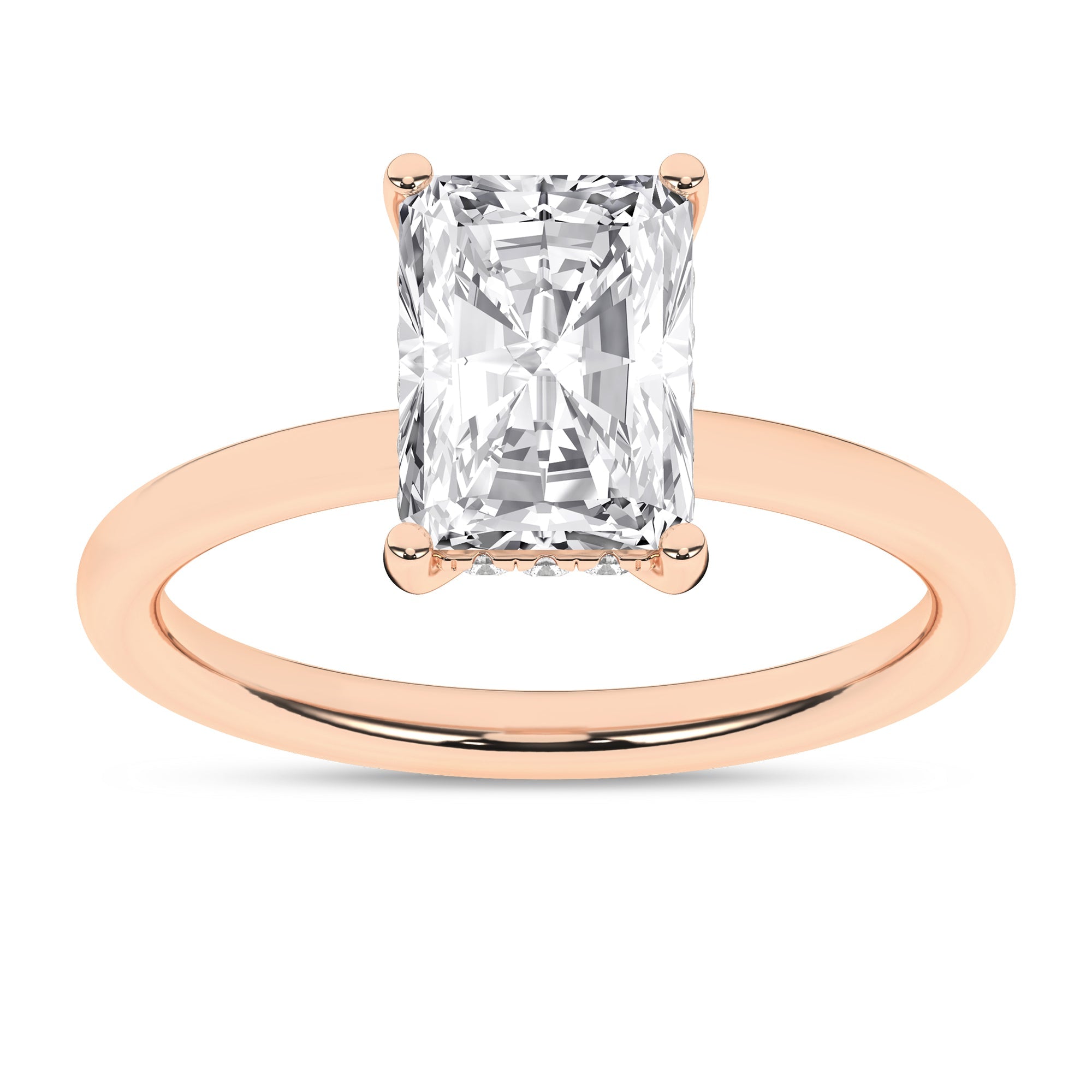 Hidden Halo Plain Shank Engagement Ring (Radiant) - Oz's Jewelers by The Hickory Jewelry Company