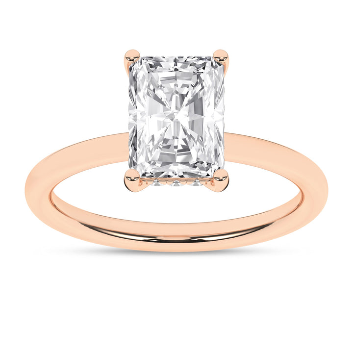 Hidden Halo Plain Shank Engagement Ring (Radiant) - Oz's Jewelers by The Hickory Jewelry Company