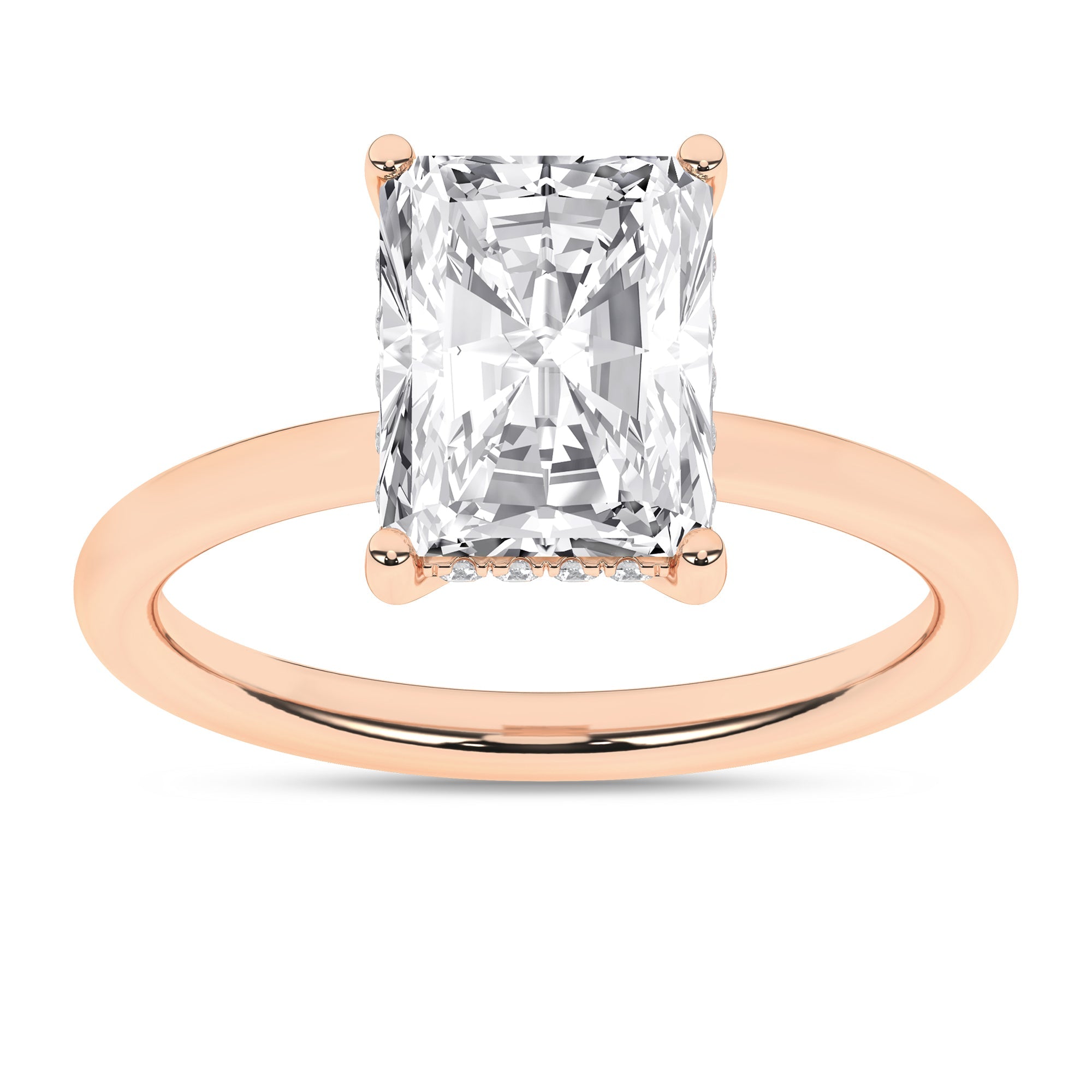 Hidden Halo Plain Shank Engagement Ring (Radiant) - Oz's Jewelers by The Hickory Jewelry Company