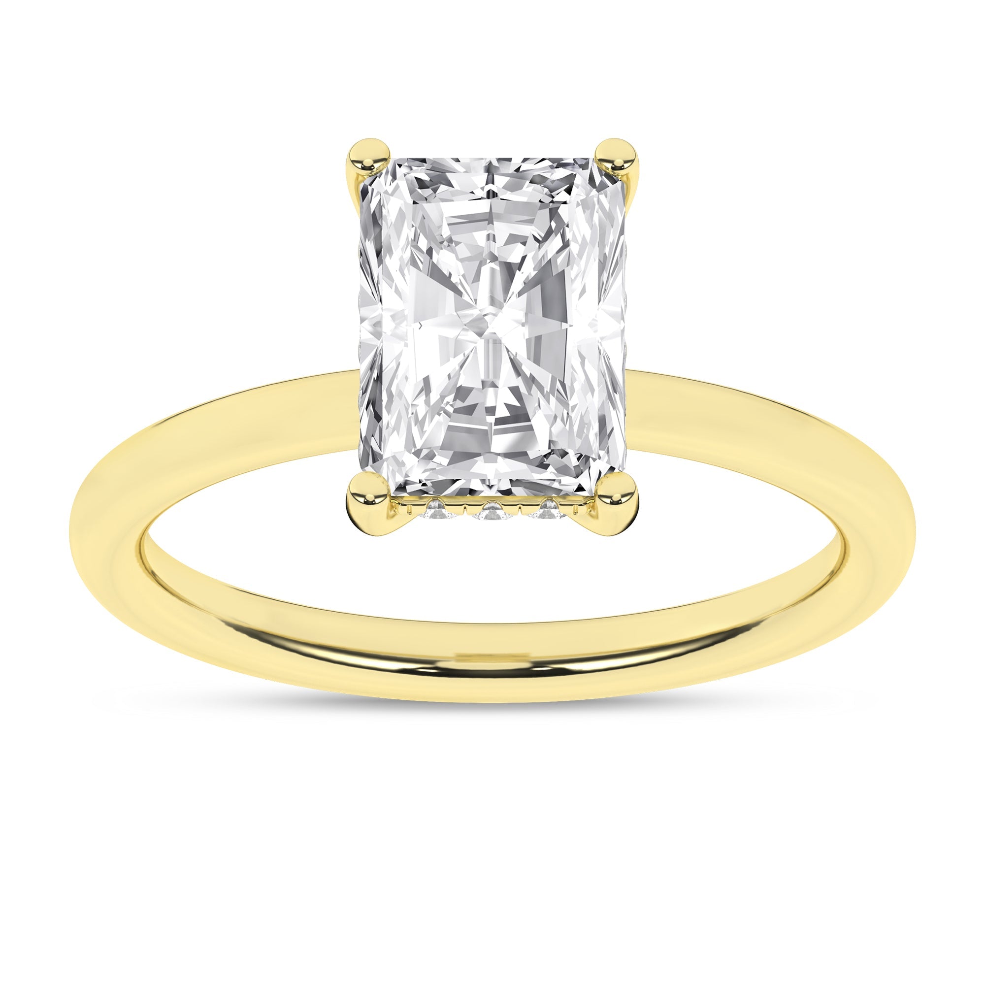 Hidden Halo Plain Shank Engagement Ring (Radiant) - Oz's Jewelers by The Hickory Jewelry Company