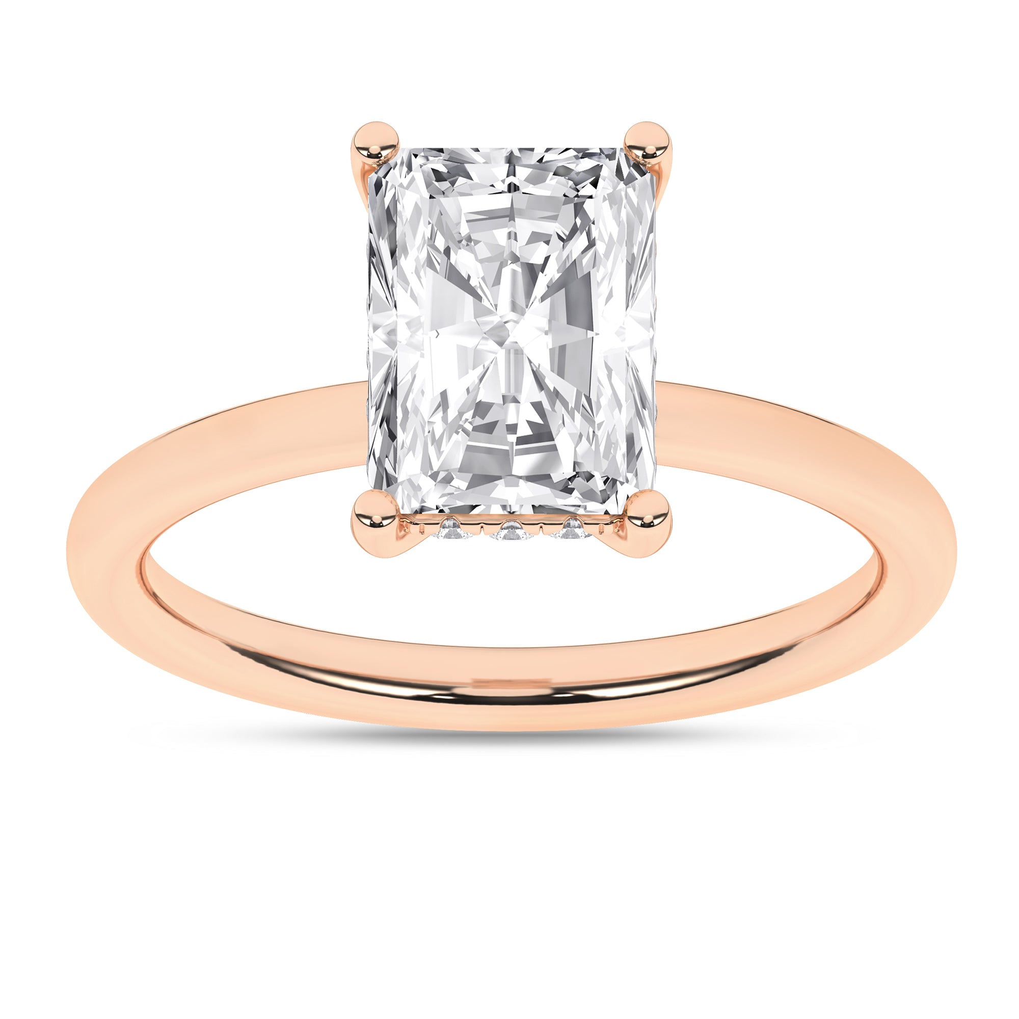 Hidden Halo Plain Shank Engagement Ring (Radiant) - Oz's Jewelers by The Hickory Jewelry Company