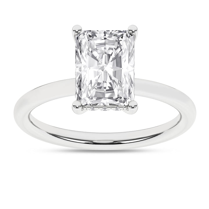 Hidden Halo Plain Shank Engagement Ring (Radiant) - Oz's Jewelers by The Hickory Jewelry Company