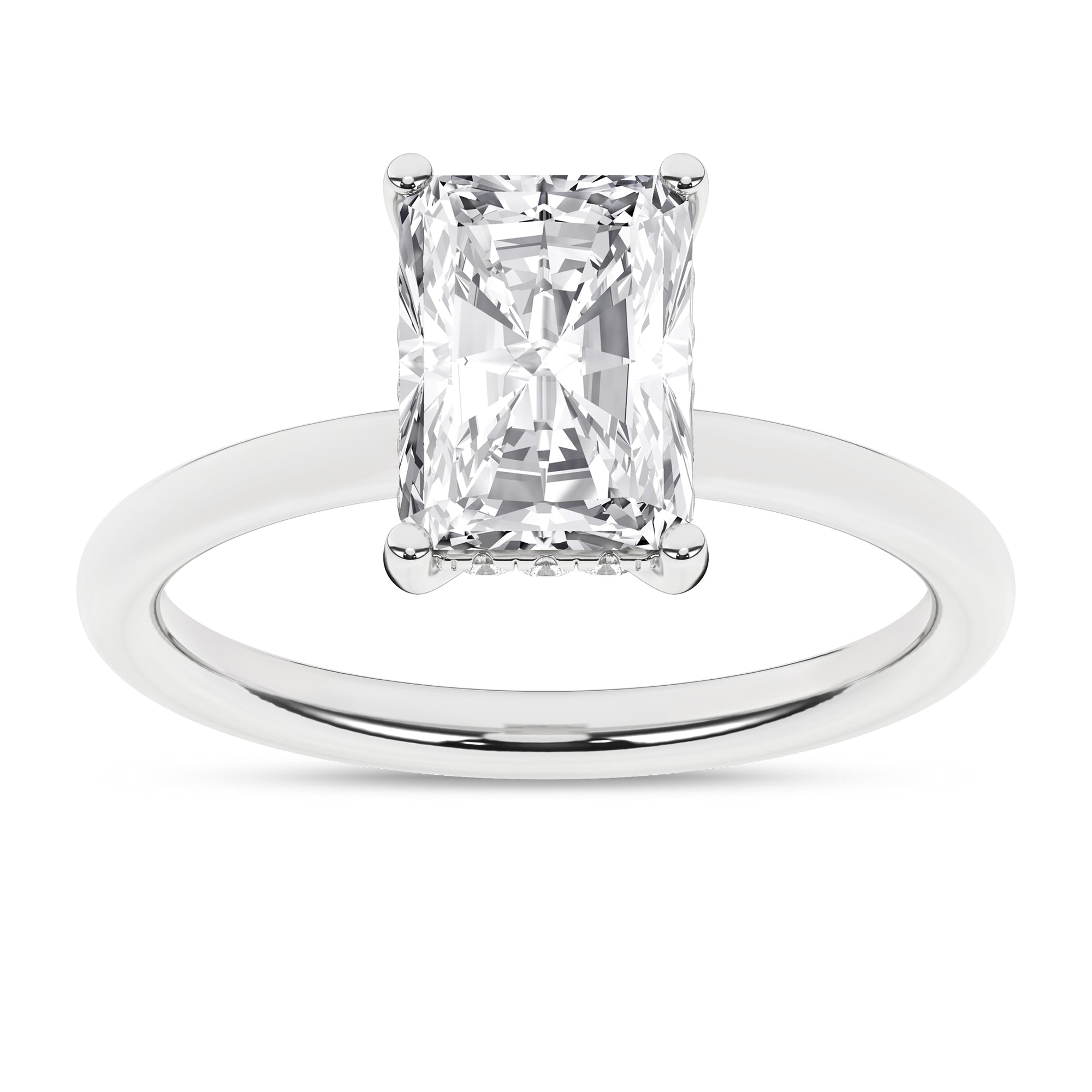 Hidden Halo Plain Shank Engagement Ring (Radiant) - Oz's Jewelers by The Hickory Jewelry Company