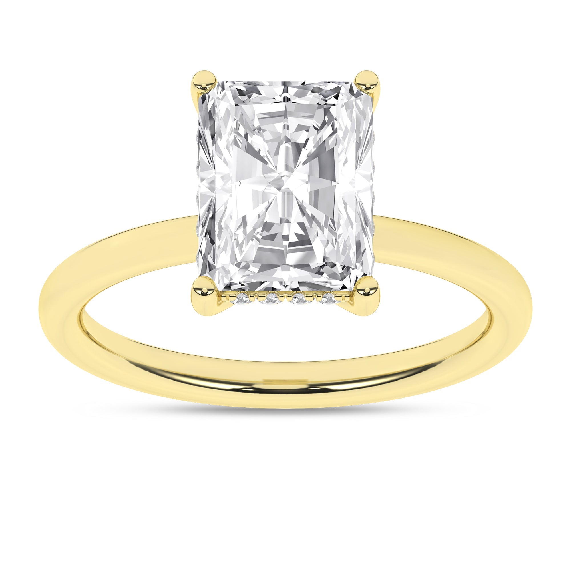 Hidden Halo Plain Shank Engagement Ring (Radiant) - Oz's Jewelers by The Hickory Jewelry Company