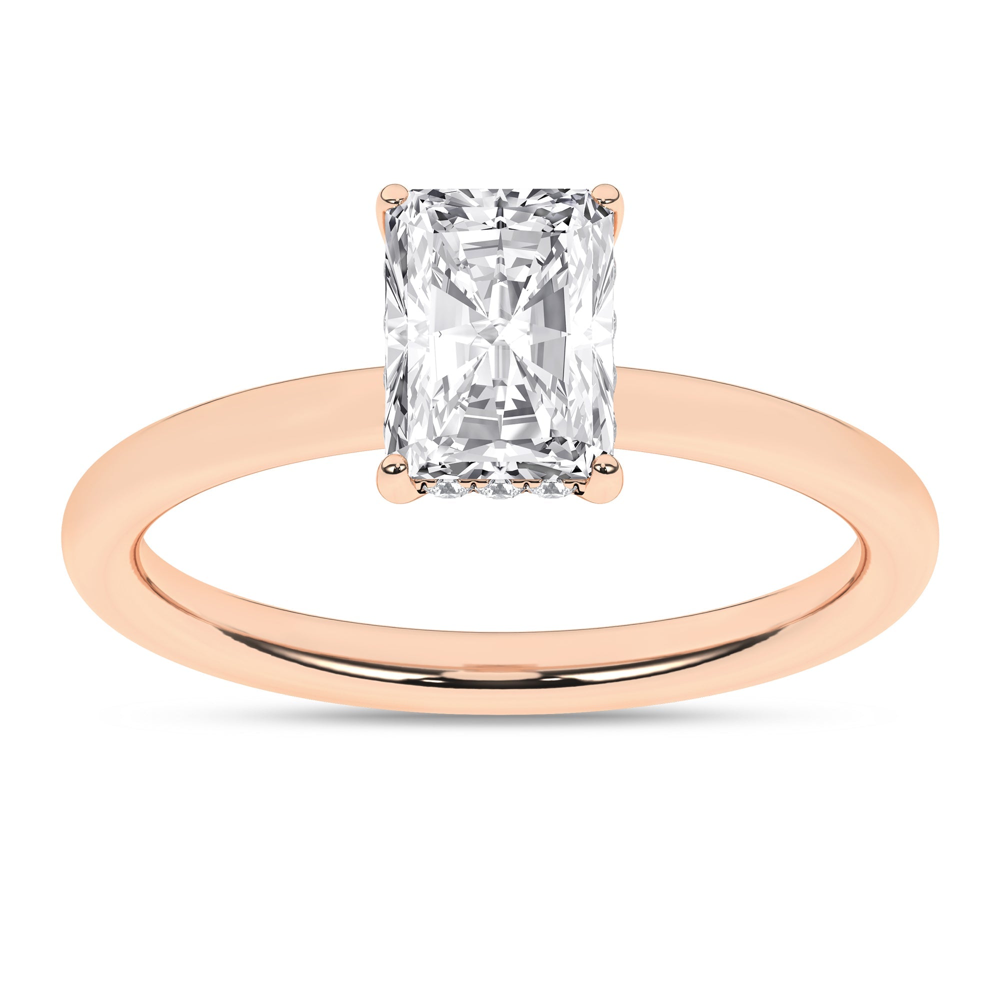 Hidden Halo Plain Shank Engagement Ring (Radiant) - Oz's Jewelers by The Hickory Jewelry Company