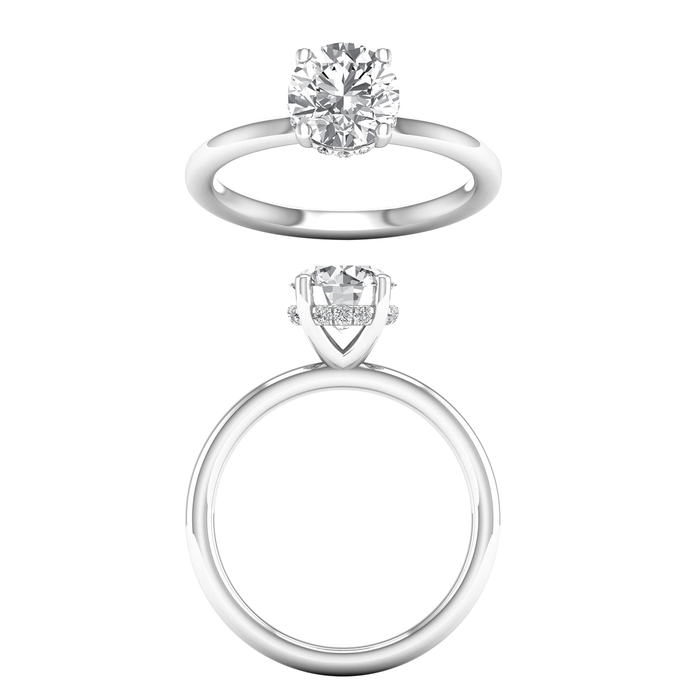 Hidden Halo Plain Shank Engagement Ring (Round) - Oz's Jewelers by The Hickory Jewelry Company