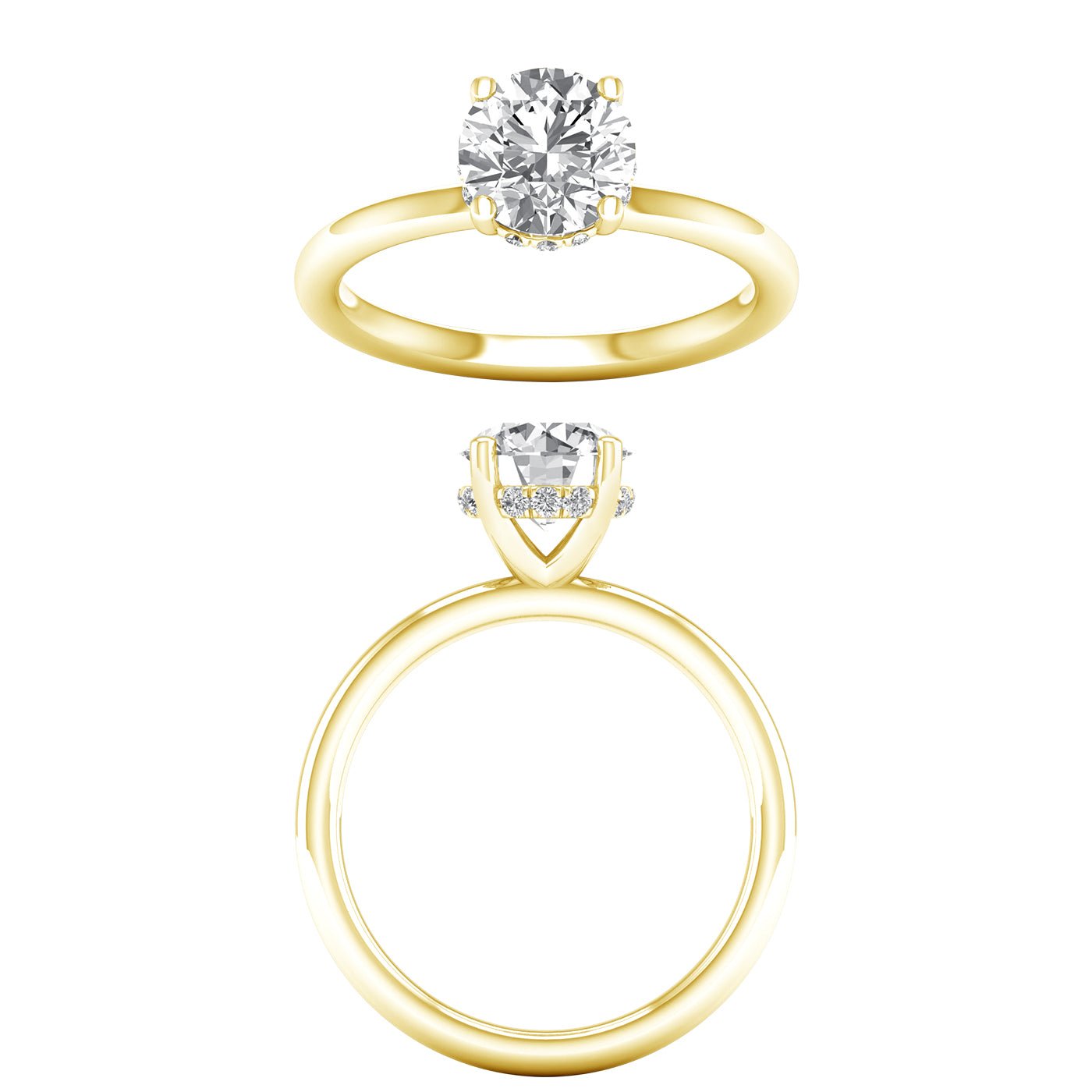 Hidden Halo Plain Shank Engagement Ring (Round) - Oz's Jewelers by The Hickory Jewelry Company