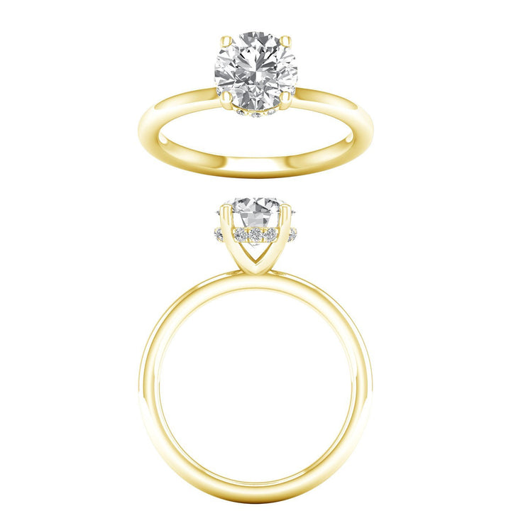 Hidden Halo Plain Shank Engagement Ring (Round) - Oz's Jewelers by The Hickory Jewelry Company