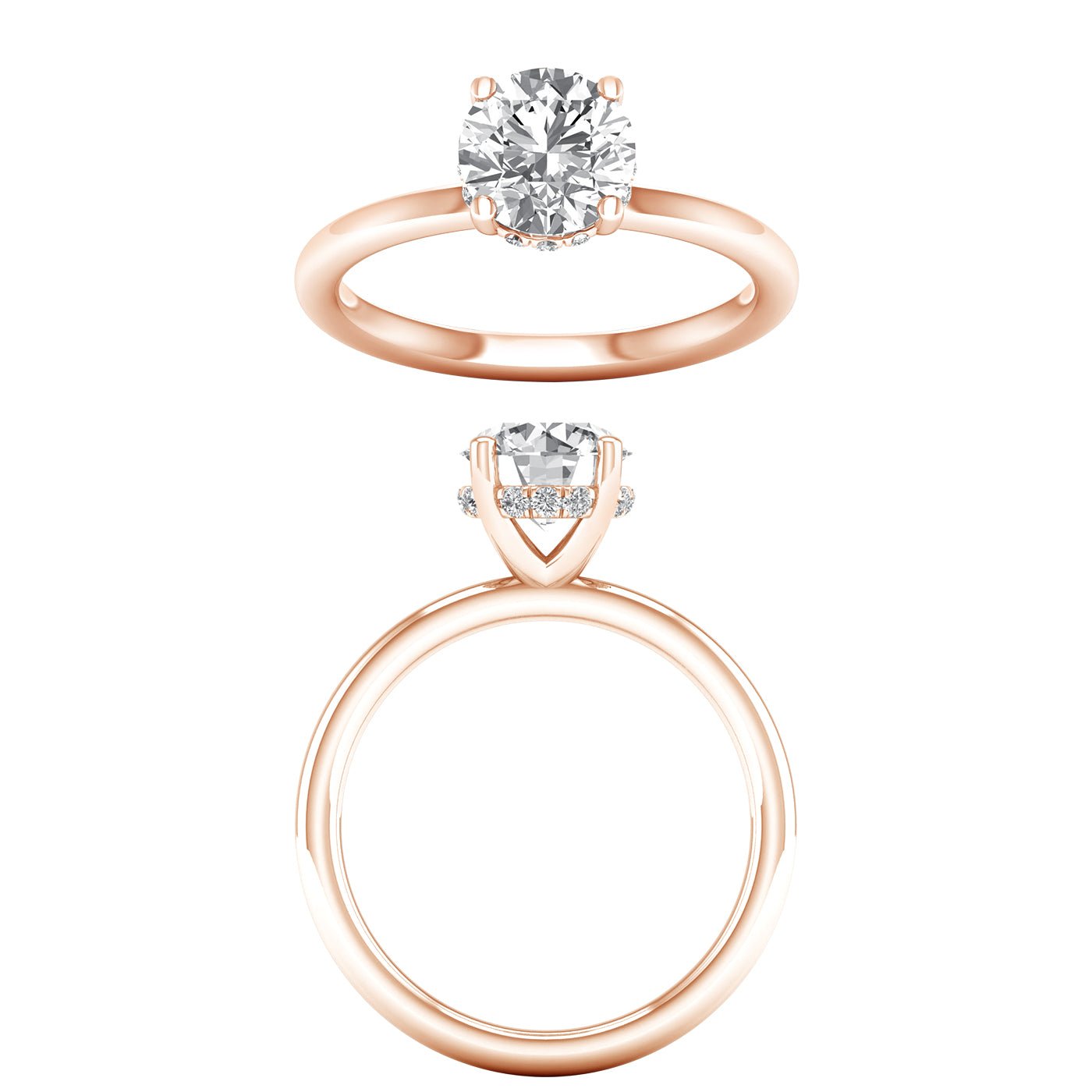 Hidden Halo Plain Shank Engagement Ring (Round) - Oz's Jewelers by The Hickory Jewelry Company