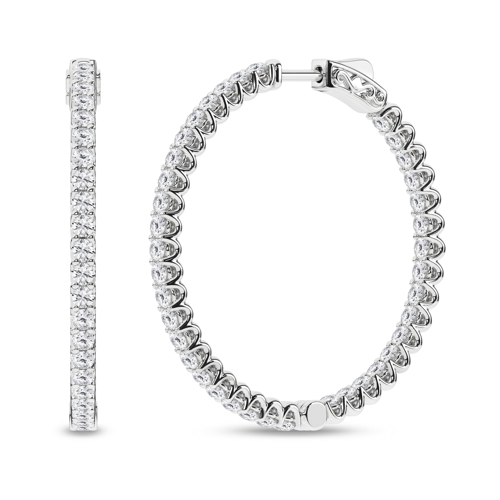 Inside - Out Hoop Earrings (Round) - Oz's Jewelers by The Hickory Jewelry Company