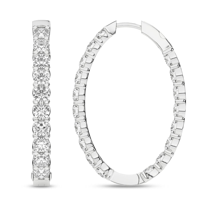 Inside - Out Oval Hoop Earrings (Round) - Oz's Jewelers by The Hickory Jewelry Company