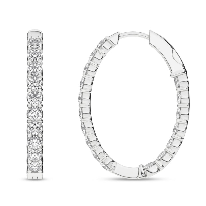 Inside - Out Oval Hoop Earrings (Round) - Oz's Jewelers by The Hickory Jewelry Company