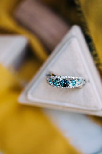 London Blue Topaz Ring with Diamonds - Oz's Jewelers