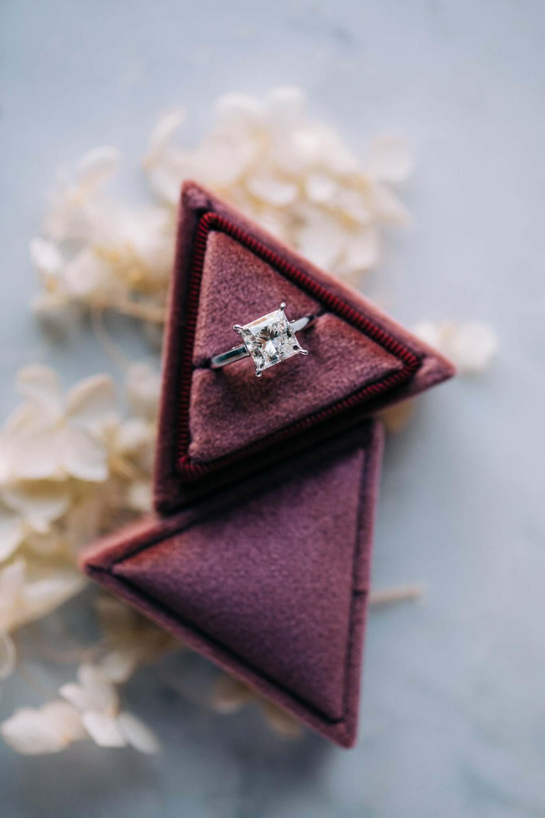 Lab Grown Princess Cut Diamond Solitaire Engagement Ring