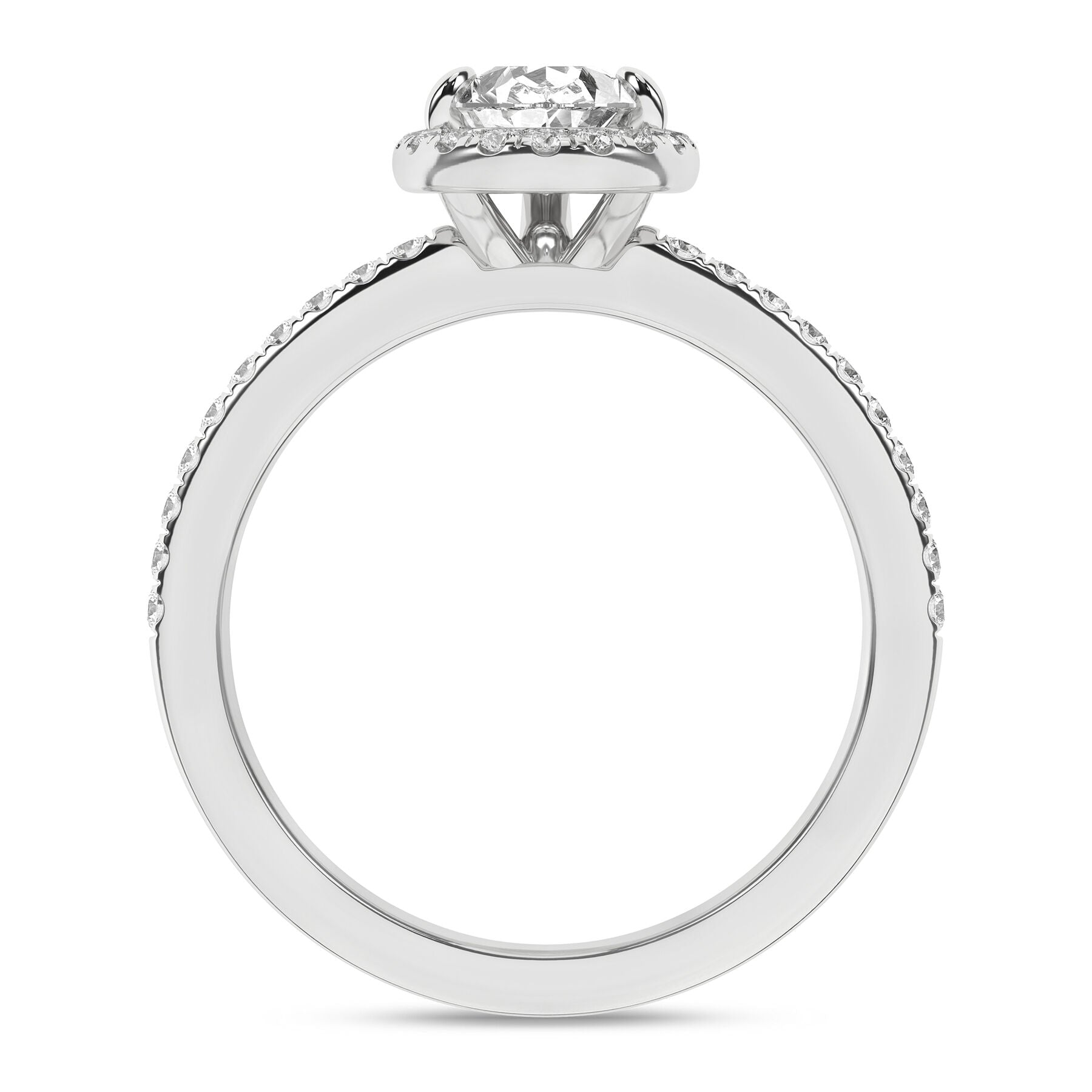 Pear Lab Grown Diamond Halo Engagement Ring - Oz's Jewelers