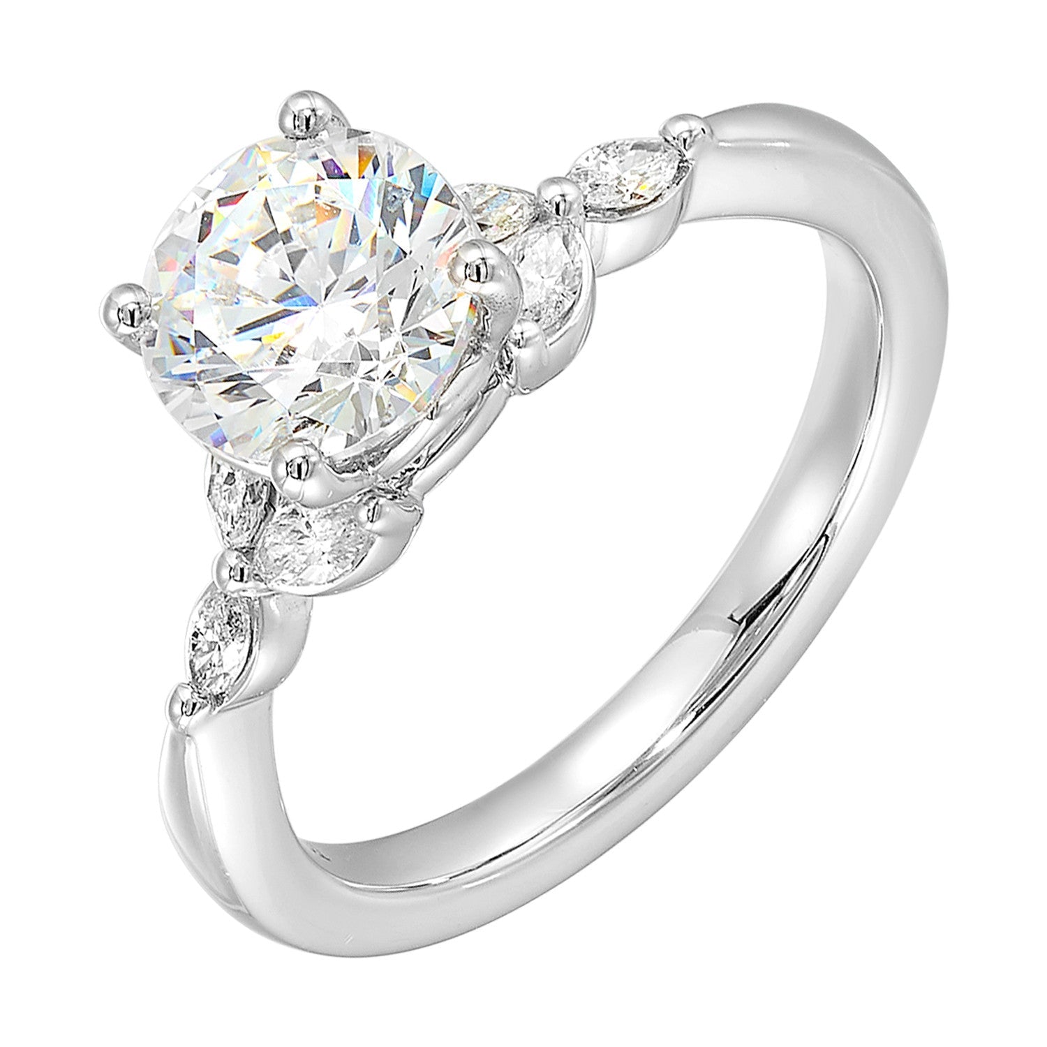 Petal Accented Shank Semi - Mount - Oz's Jewelers by The Hickory Jewelry Company