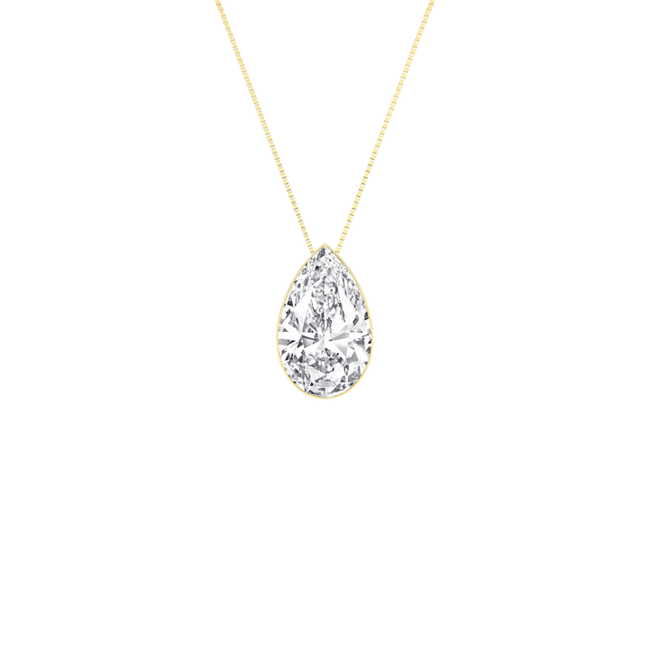 Seamless (TM) Solitaire Pendant (Pear) - Oz's Jewelers by The Hickory Jewelry Company