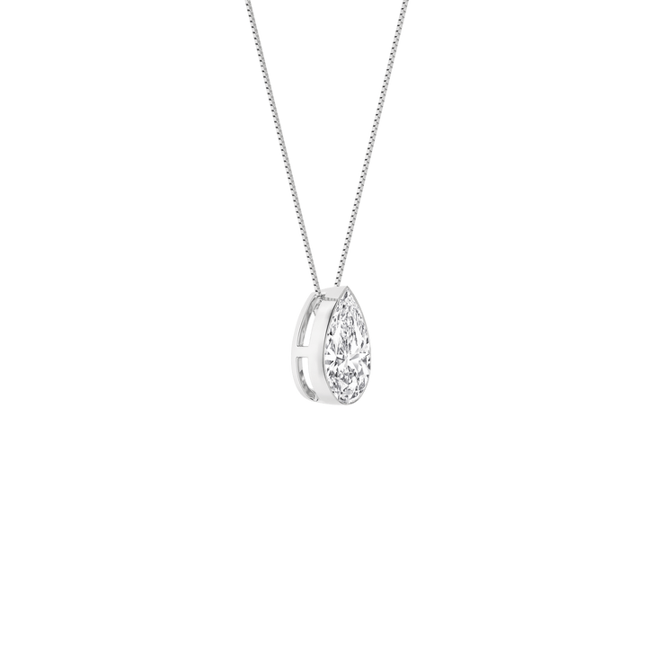 Seamless (TM) Solitaire Pendant (Pear) - Oz's Jewelers by The Hickory Jewelry Company