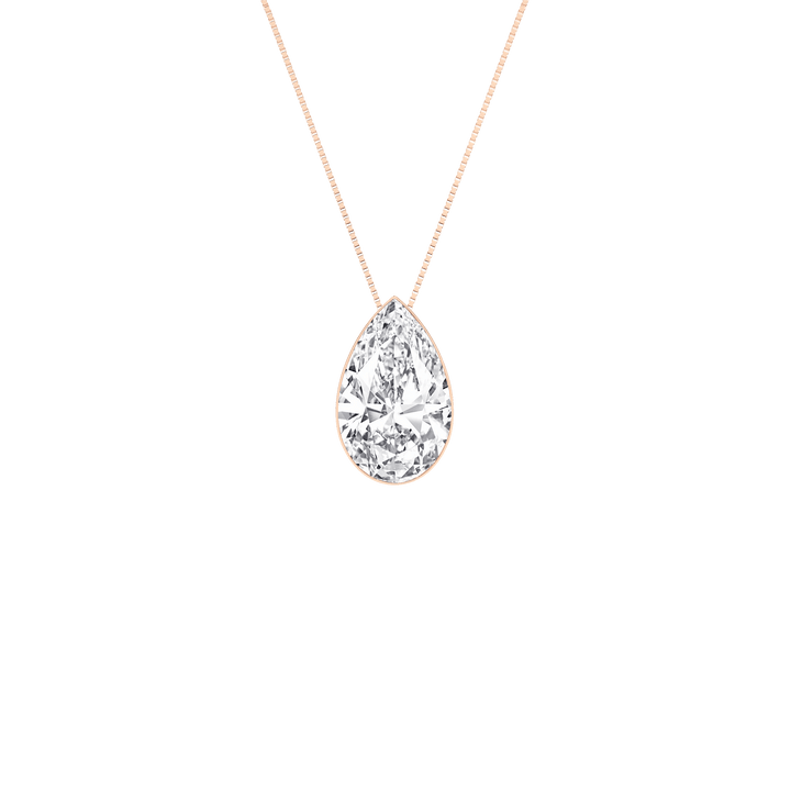 Seamless (TM) Solitaire Pendant (Pear) - Oz's Jewelers by The Hickory Jewelry Company