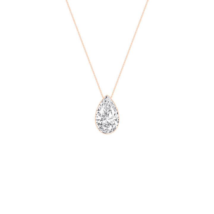 Seamless (TM) Solitaire Pendant (Pear) - Oz's Jewelers by The Hickory Jewelry Company