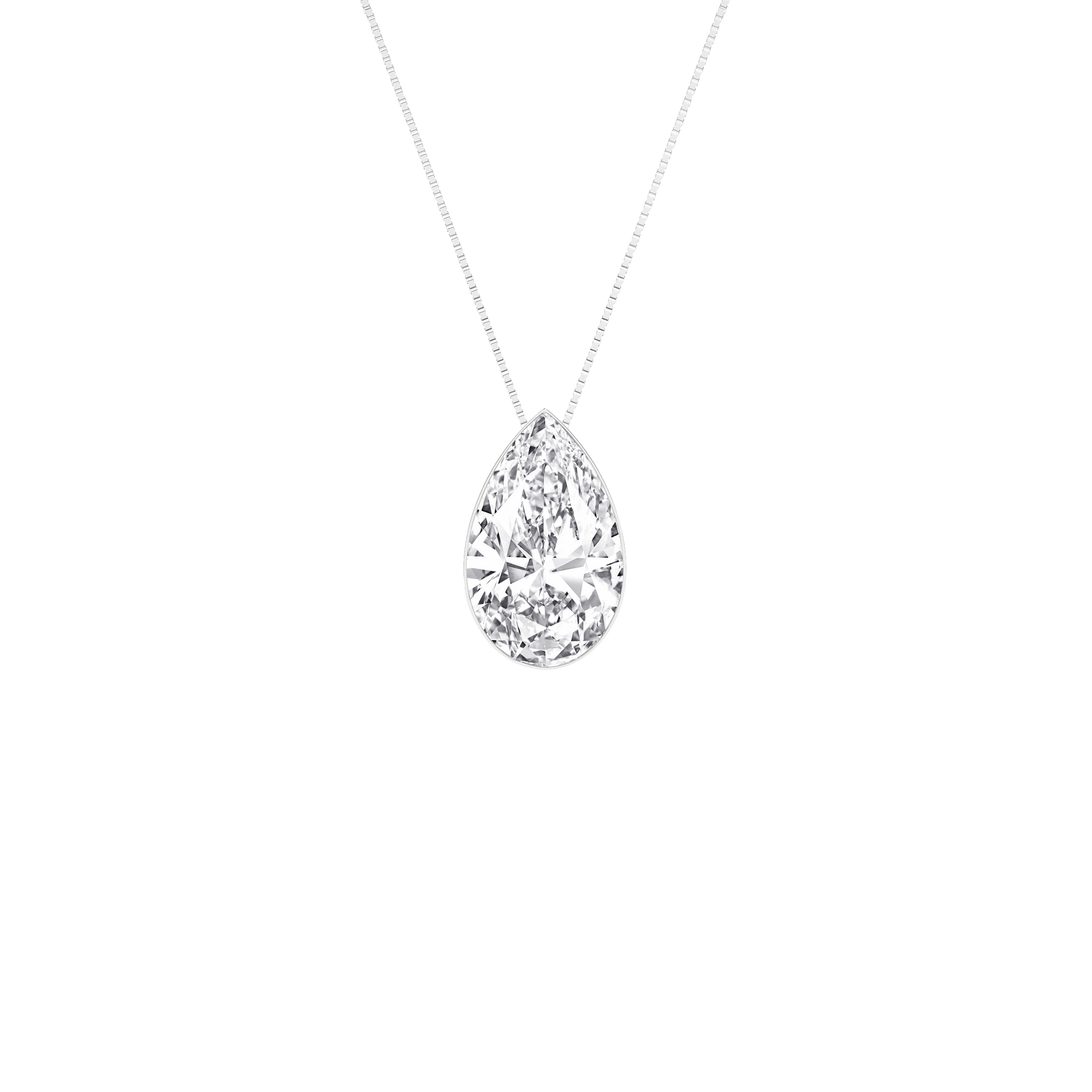 Seamless (TM) Solitaire Pendant (Pear) - Oz's Jewelers by The Hickory Jewelry Company