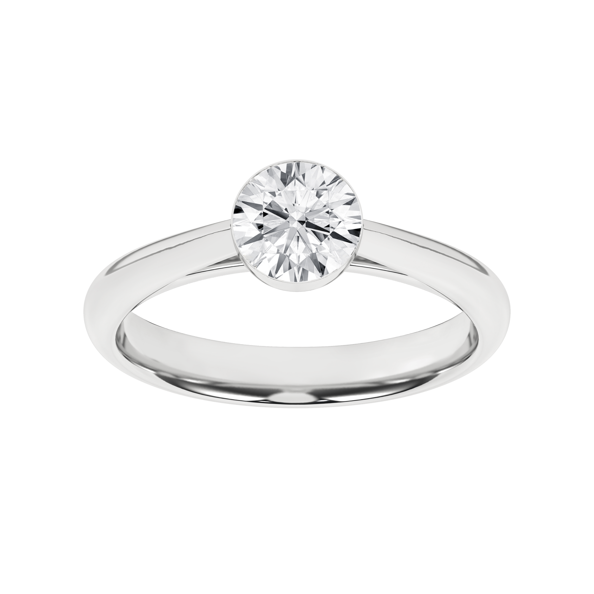 Seamless (TM) Solitaire Ring (Round) - Oz's Jewelers by The Hickory Jewelry Company