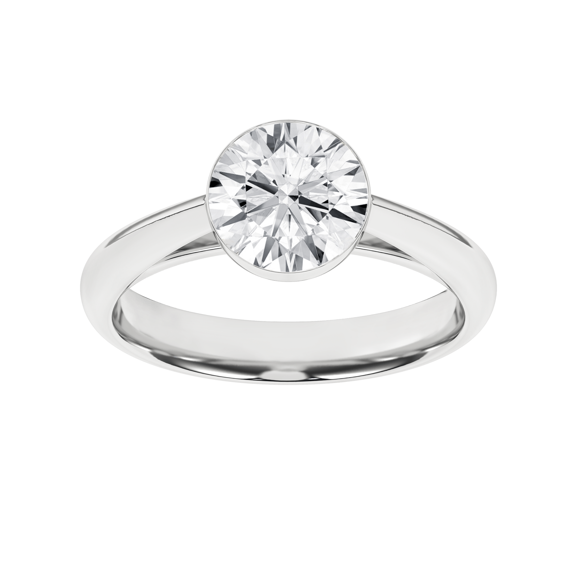 Seamless (TM) Solitaire Ring (Round) - Oz's Jewelers by The Hickory Jewelry Company