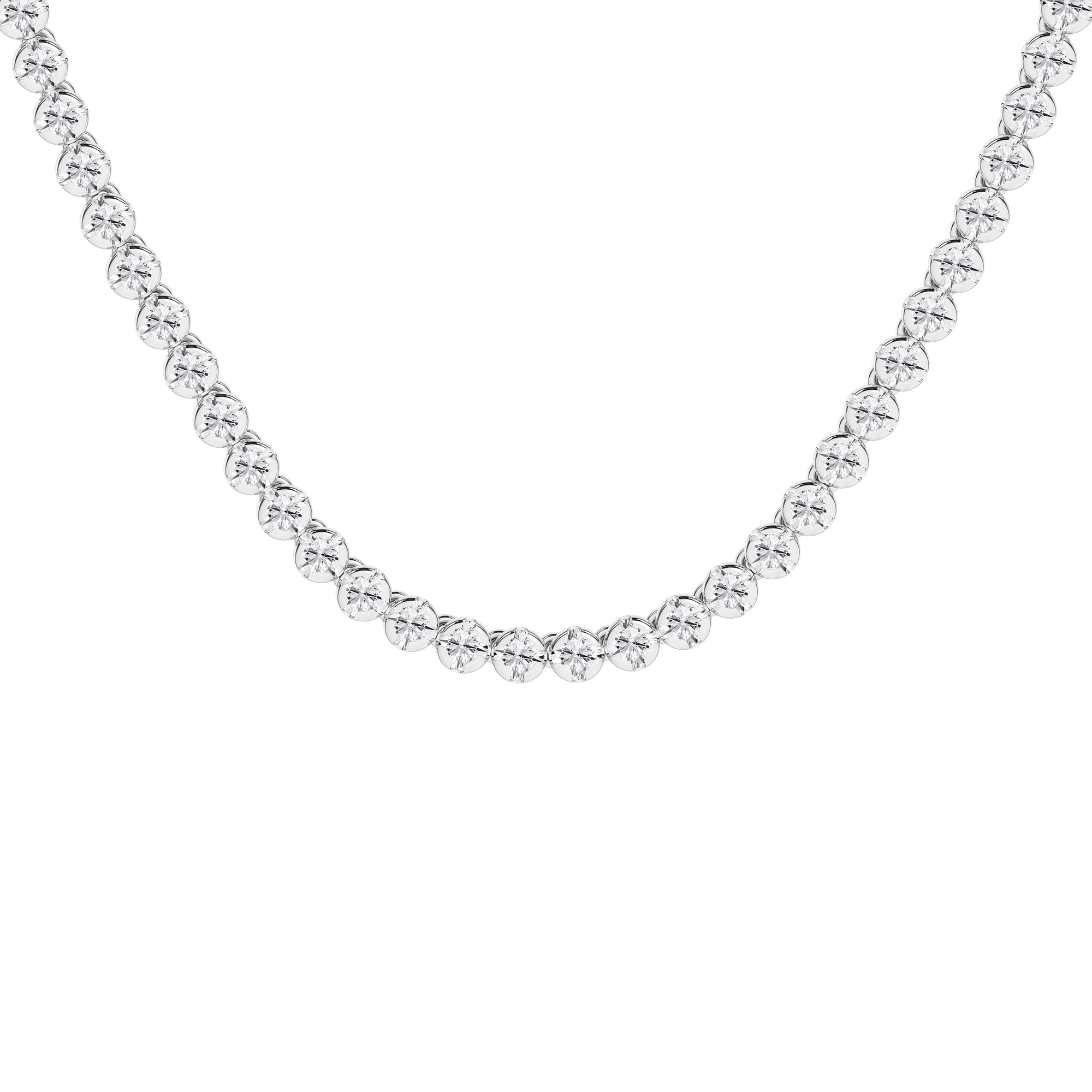 Semi - Eternity Tennis Necklace (Round) - Oz's Jewelers by The Hickory Jewelry Company