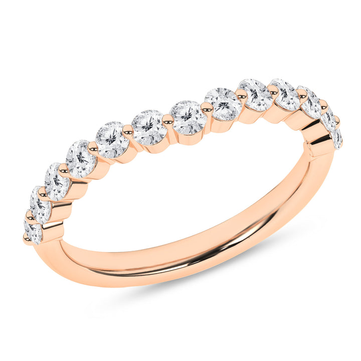 Single Shared - Prong Matching Wedding Band (Round) - Oz's Jewelers by The Hickory Jewelry Company