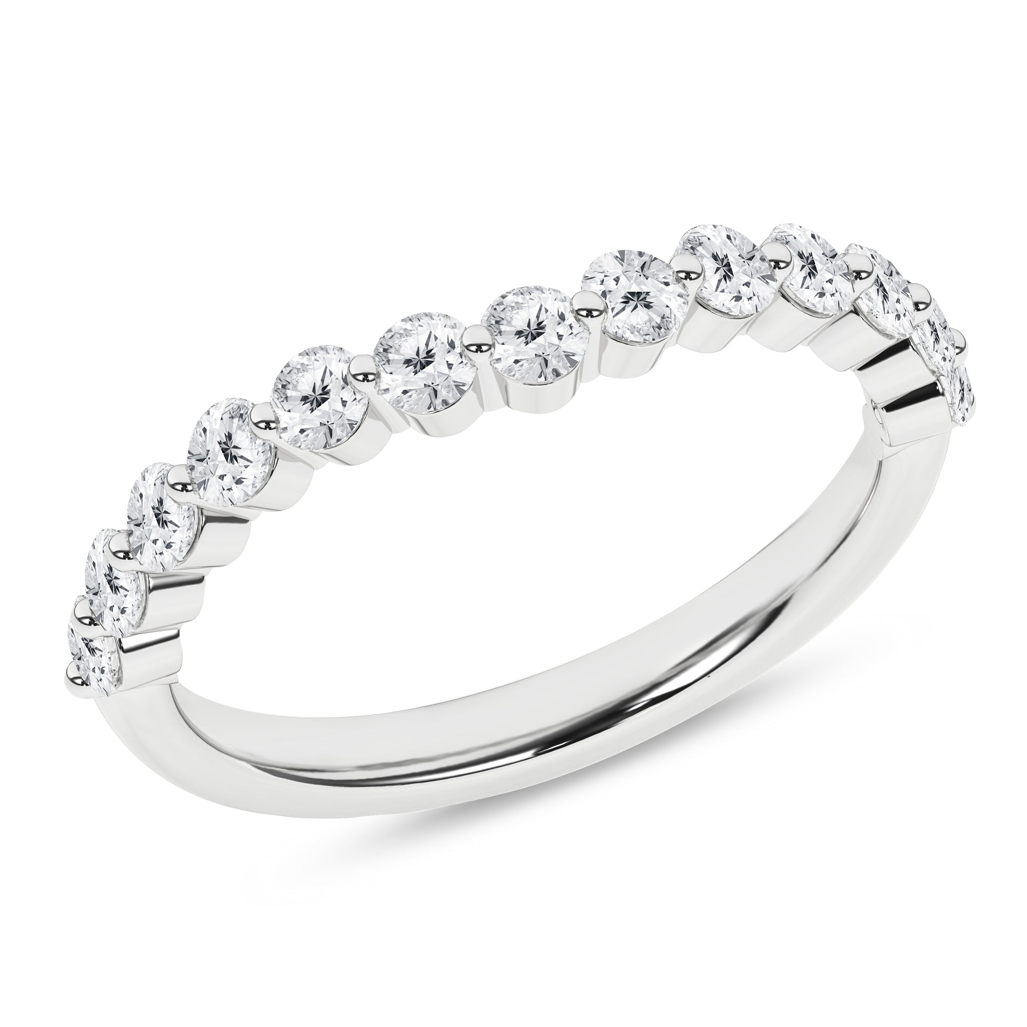 Single Shared - Prong Matching Wedding Band (Round) - Oz's Jewelers by The Hickory Jewelry Company