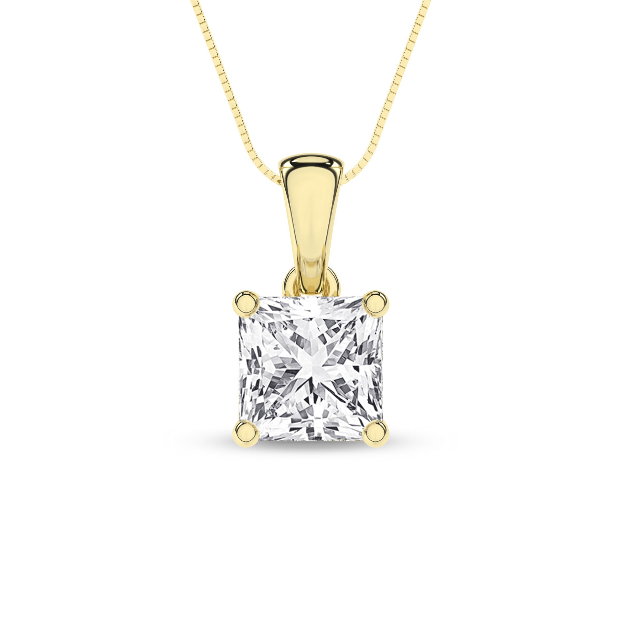 Solitaire Pendant (Princess) - Oz's Jewelers by The Hickory Jewelry Company