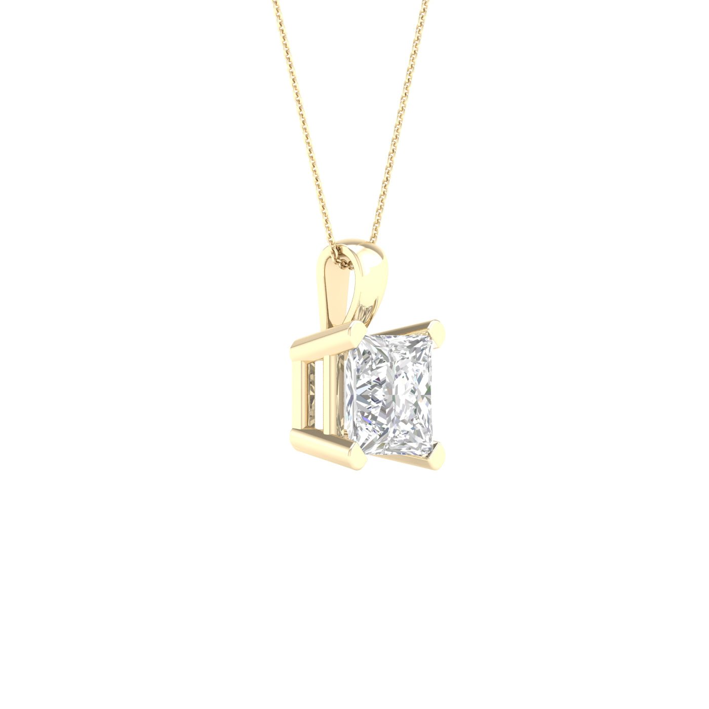 Solitaire Pendant (Princess) - Oz's Jewelers by The Hickory Jewelry Company