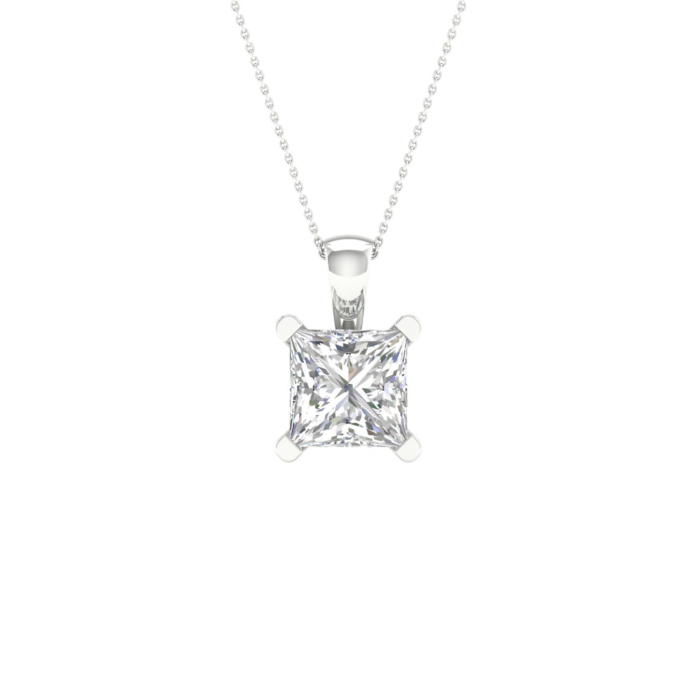 Solitaire Pendant (Princess) - Oz's Jewelers by The Hickory Jewelry Company