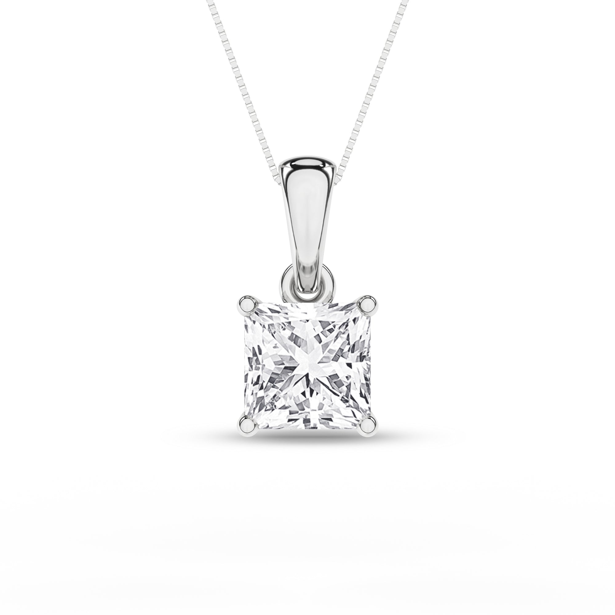 Solitaire Pendant (Princess) - Oz's Jewelers by The Hickory Jewelry Company