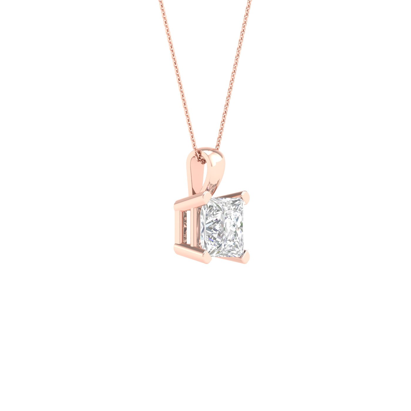 Solitaire Pendant (Princess) - Oz's Jewelers by The Hickory Jewelry Company