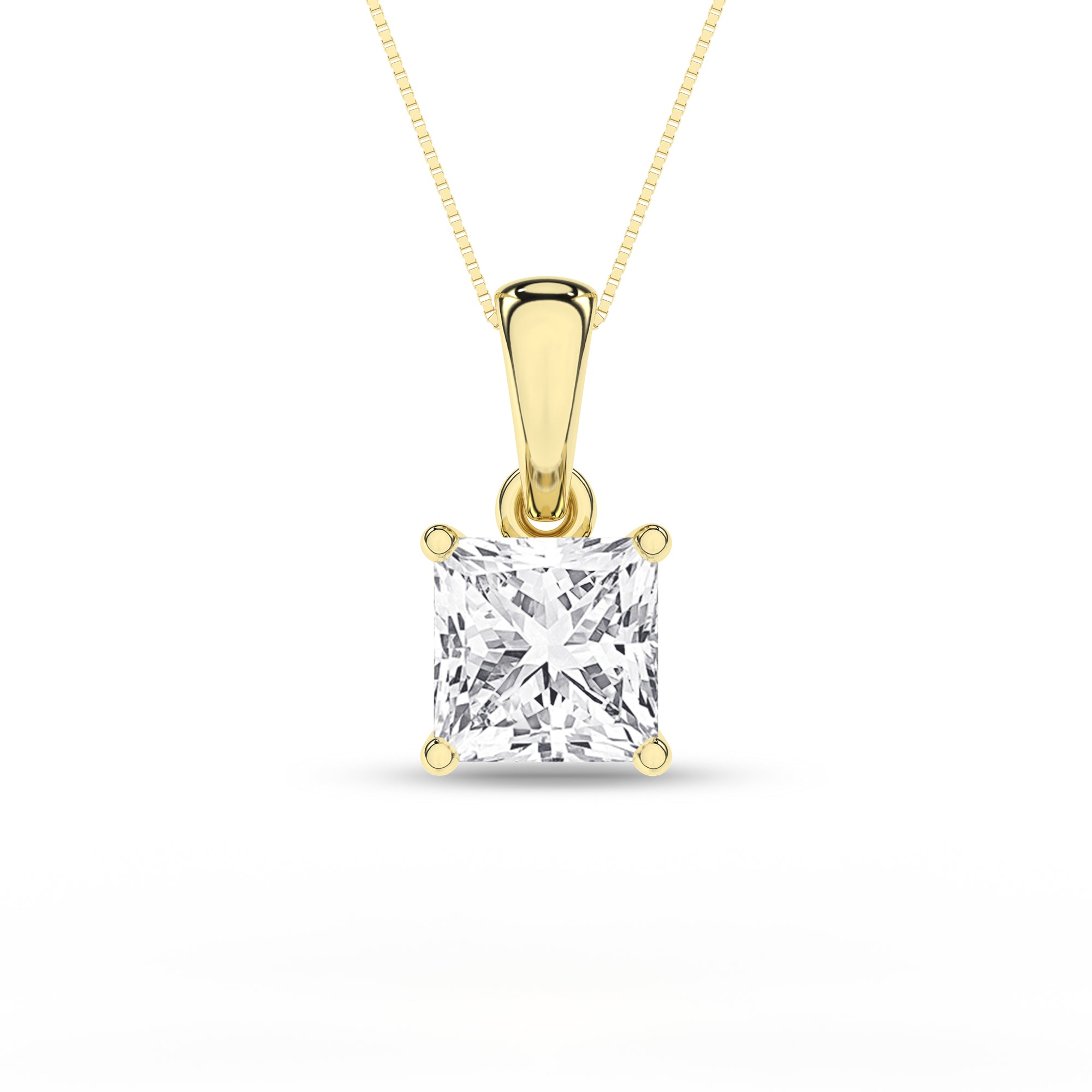 Solitaire Pendant (Princess) - Oz's Jewelers by The Hickory Jewelry Company