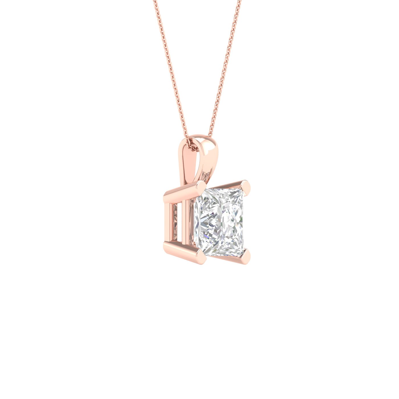 Solitaire Pendant (Princess) - Oz's Jewelers by The Hickory Jewelry Company